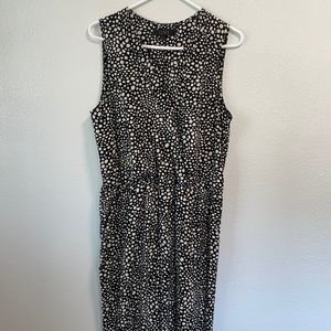 OVI- Lg long pant sleeveless romper black/ white